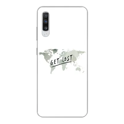 Produktbild von MuchoWow® Handyhülle Schutzhülle Hülle für Samsung Galaxy A70 Weltkarte - Grau - Zitat Silikon Softcase Handy Hülle - Schutzhaube