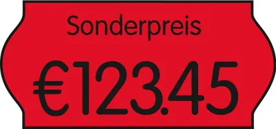 Image de Étiquettes de prix METO rouge vif permanentes 26,0 x 12,0 mm, 18 rouleaux