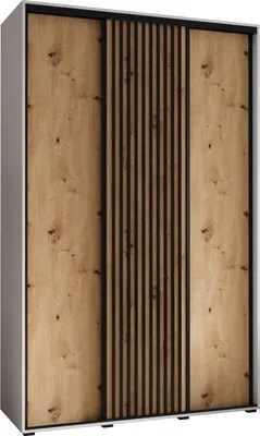 Produktbild von MEBLE KRYSPOL Lanko 1 Schrank mit 3 Schiebetüren  - 235,2x150x45 cm - Weiß Artisan Schwarz