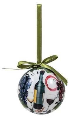 Produktbild von Set mit 12 Weihnachtskugeln mit Weinmotiven Ø 7,5 cm