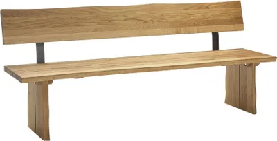 Produktbild von Sitzbank mit Rückenlehne Damita 220 x 51 x 87 Küchenbank Massivholz Wildeiche geölt 12107-220