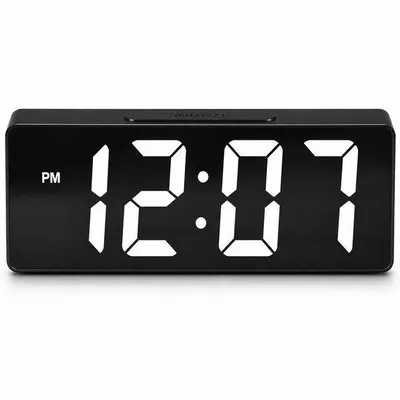 Produktbild von Digitaler Wecker mit Doppelalarm - Gut lesbares LED-Display - Für Schlafzimmer und Büro - Schwarz