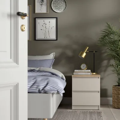 Immagine prodotto di Azar - Comodino, 40x40x50h cm Beige, 2 Cassetti