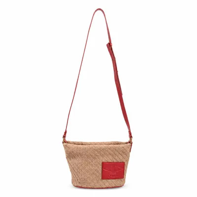 Immagine prodotto di Borsa a tracolla da donna Dellel, rossa, effetto intrecciato, con tracolla regolabile