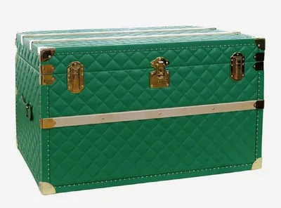 Produktbild von Casa Padrino Luxus Echtleder Koffer Grün / Gold 100 cm -  Italy