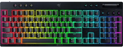 Produktbild von Razer BlackWidow V4 Low-Profile HyperSpeed, Verkabelt & Kabellos, USB + Bluetooth, Mechanischer Switch, QWERTY, RGB-LED, Schwarz
