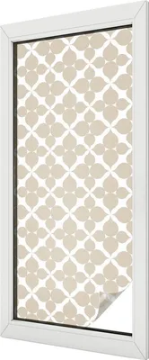 Obrázok produktu pre Vitrážová fólia na okno - 116x50 cm - vitrážový vzor - nepriehľadná dekoratívna fólia na ochranu súkromia - samolepiaca, UV ochrana - geometrické listy