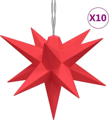 Produktbild von vidaXL LED-Weihnachtssterne 10 Stk. Rot 10 cm