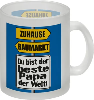 Produktbild von Der beste Papa der Welt Glas Tasse mit Spruch im Baumarkt und Zuhause