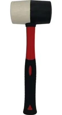 Produktbild von MMXX Gummihammer, Fiberglasstiel,  55 mm, fleckfrei, Kopf schwarz/weiß