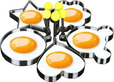 Produktbild von 5 Stück Omelett Mold aus Edelstahl Ei Rings Fried Egg Ringe Spiegelei Form Eierpfannkuchenringe für Spiegeleier Pfannkuchen