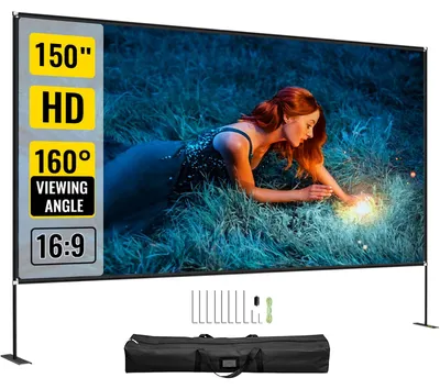 Produktbild von VEVOR Projektion Leinwand mit Stand 381 cm(150") Tragbare Filmleinwand 16:9 Proj
