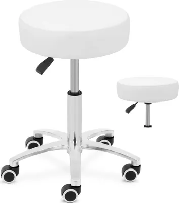 Zdjęcie produktu dla Expondo physa Stołek na kółkach – 48–61 cm – 120 kg – biały