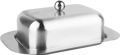 Produktbild von Butterdose mit Deckel, Edelstahl, BPA-frei, spülmaschinenfest, Aufbewahrungsbox für Butter, Kuchen, Brot, Obst, für Zuhause, Restaurant, Hotel, Küche
