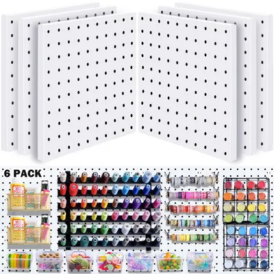 Produktbild von Lochwand Wandorganizer 6 Stück, für Garage, weiß, 6er Set