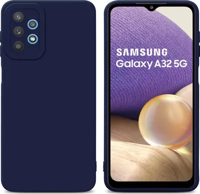 Produktbild von Cadorabo Hülle für Samsung Galaxy A32 5G Schutz Hülle in Blau TPU Silikon Etui Case Handyhülle