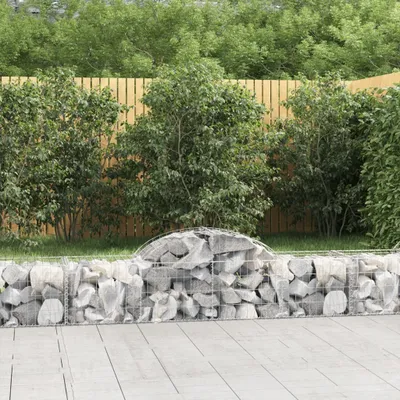 Produktbild von "Rabatt" Gabionen mit Hochbogen 40 Stk. - Stabile Konstruktion - 200x50x40/60 cm Verzinktes Eisen - Beete CC7361
