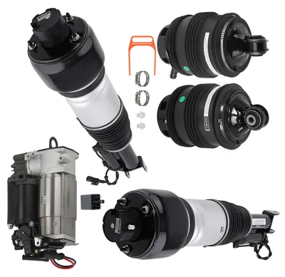 Produktbild von 2x Vorne Federbein + 2x Hinten Luftbalg + Kompressor for Mercedes C219 E W211