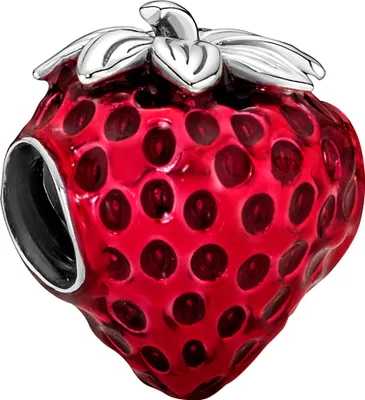 Produktbild von PANDORA Slide-Charm Erdbeere aus Sterlingsilber mit Emaille