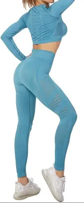 Produktbild von Damen-Yoga-Set, 2-teilig, mit Crop-Top und Leggings