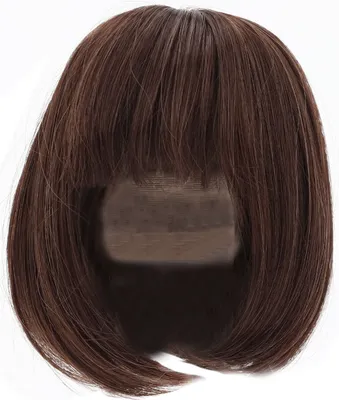 Produktbild von Puppenperücke mit Pony, Schulterlänge, weichem Hochtemperaturfaser, einfach stylbar, für 1/3 BJD, dunkelbraun