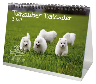 Produktbild von Tierkinderzauber DIN A5 Tischkalender für 2027 Tierbabys und Tierkinder - Seelenzauber