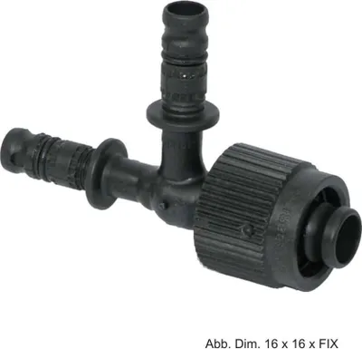 Produktbild von Geberit Mepla Übergangs-T-Stück 632375006 Ø 16/Ø 16/MF20, mit MeplaFix Adapter, PVDF