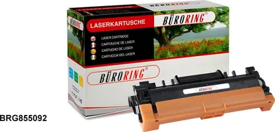 A toner cartridge and its packaging are shown.