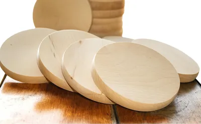 Zdjęcie produktu dla Podkładki drewniane okrągłe bukowe 12 cm – zestaw 5 szt.