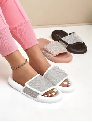 Produktbild von Royalfashion Damen Pantoletten mit flacher Sohle Sparkle Step, Größe 36