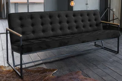 Produktbild von KAWOLA Sofa ARLY Polsterbank Bezug Velvet schwarz