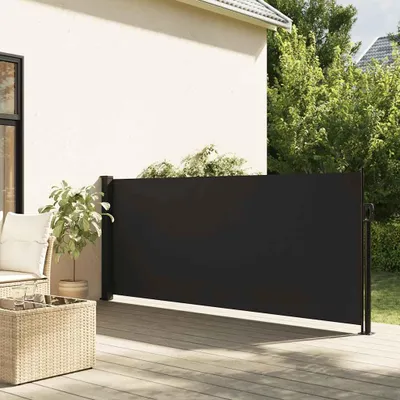 Obrázek produktu pro Zatahovací boční markýza černá černá 120 x 500 cm