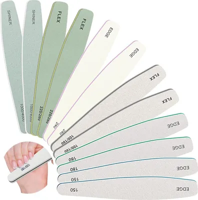 Image de Set de 12 limes à ongles double face pour ongles en gel ongles acryliques ongles naturels manucure