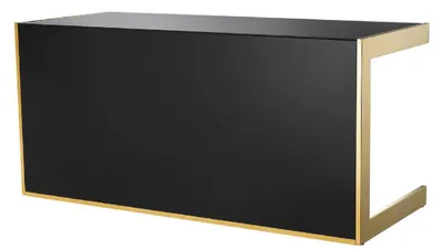Produktbild von Casa Padrino Luxus Schreibtisch Schwarz / Gold 160,5 x 65 x H. 75,5 cm - Luxus Möbel - Büromöbel