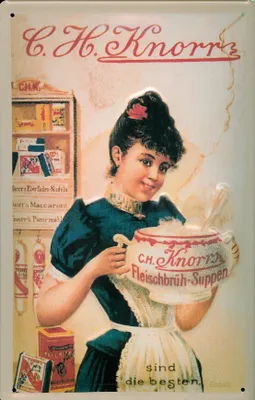 Produktbild von Blechschild Knorr Fleischbrühsuppen Retro Schild Suppe Nostalgieschild