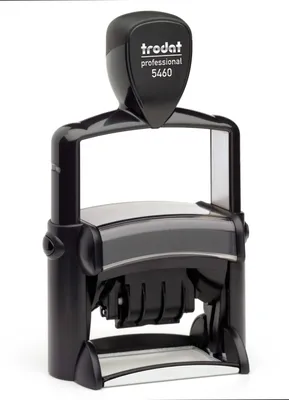 Produktbild von Trodat Professional Datumstempel 5460, Text max. 56X33 mm, 3+3zeilig, individuelle Stempelplatte mit Ihrem Wunschtext, Stempelkissen schwarz