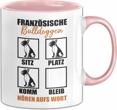 Produktbild von Bulldoggen Hören Aufs Wort Tasse Geschenk Bulldoggen Besitzer Mama Becher (Rosa)