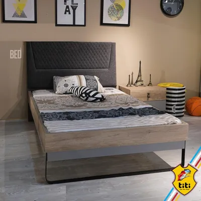 Produktbild von Modernes Jugendzimmer Set Bett Nachttisch Tisch Schlafzimmer Wandregal 5tlg. Neu