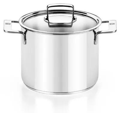 Produktbild von BRA Signature | Topf mit Deckel 20 cm, Edelstahl 18/10, ohne Antihaftbeschichtung, verschleißfest, Dreifachboden, Vollinduktion, geeignet für alle Herdarten, auch Induktion