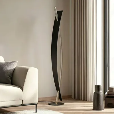 Produktbild von Lucande LED-Stehleuchte Marija, schwarz, Metall, Höhe 140 cm