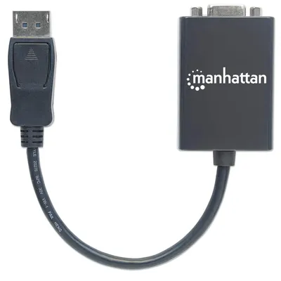 Produktbild von MANHATTAN DisplayPort auf VGA Konverter zum einfachen Anschluss von PCs mit DisplayPort an VGA-Monitore, Beamer und mehr