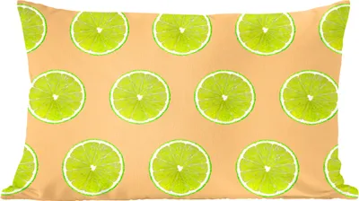 Produktbild von MuchoWow® Zierkissen Sofakissen Wohnzimmer Dekokissen 60x40 cm Limette - Muster - Farben - Kopfkissen - Polster mit Foto