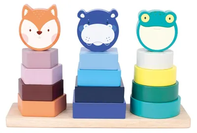 Produktbild von Holzspielzeug, stapelbare Türme "Türme der Tiere"