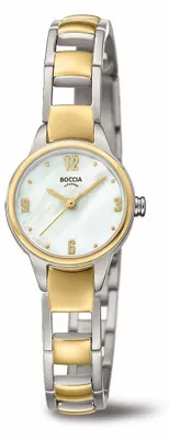 Produktbild von Boccia Damen Armbanduhr 3277-02 Dress Reintitan bicolor mit Goldplattierung