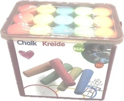 Produktbild von Kreide 15 Stück, Straßenmalkreide im Henkeleimer Ø 20 mm, 95mm lang