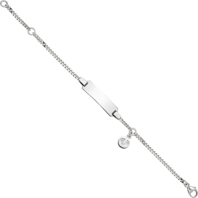 Produktbild von JOBO Schildband Babyfüße 925 Sterling Silber 14 cm Kinder Gravur ID Armband