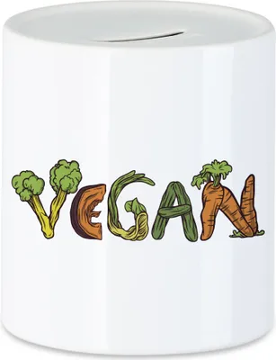 Produktbild von Vegan Spardose Motiv Gemüse Pflanzen Plant-Based Vegane Ernährung Geschenkidee
