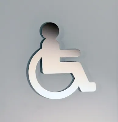 Produktbild von Türschild "Rollstuhlfahrer" Toilettenschild aus hochglänzendem Edelstahl