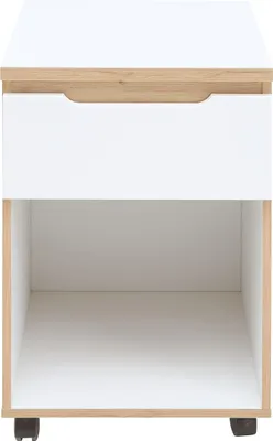 Produktbild von Rollcontainer >Memphis< in Weiß / Artisan Eiche Nachbildung - 45x66x55 (BxHxT)