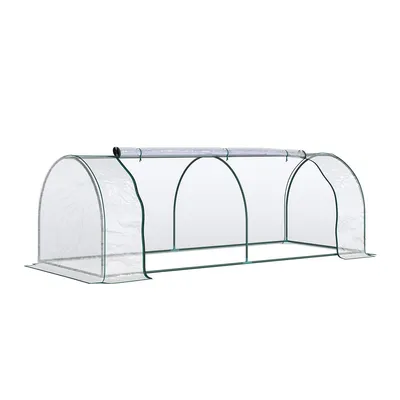Produktbild von Gewächshaus mit Rolltür Pflanzenhaus Tomatenhaus Frühbeet 250x100x80cm Grün